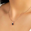 1.8 CT. Heart Blue Sapphire Solitaire Pendant with White Sapphire
