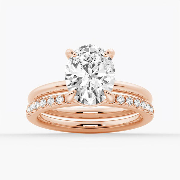 Four Prongs Oval Solitaire Moissanite Engagement Ring