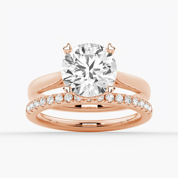 Secret Solitaire Round Moissanite Engagement Ring