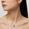 Pear Shaped Sapphire Pendant And Stud Earrings Set