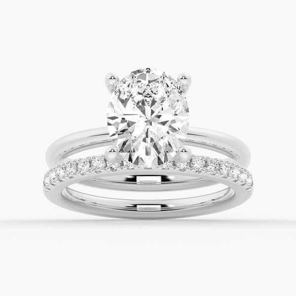 Oval Shaped Solitaire Moissanite Engagement Ring