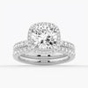 Cushion Cut Halo Moissanite Engagement Ring