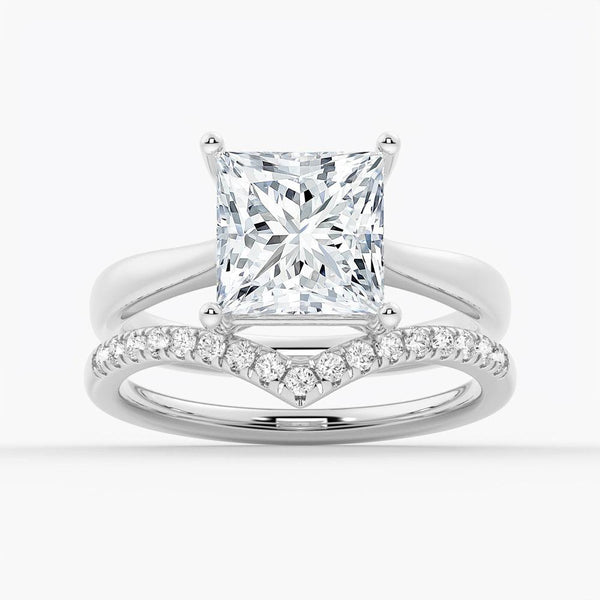 Classic Solitaire Princess Cut Engagement Ring