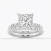 Princess Cut Moissanite Engagement Ring With Hidden Halo