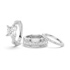 Twist Band Princess Cut Moissanite Couple's Ring Set with Men's Wedding Band