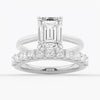 Emerald Cut Moissanite Engagement Ring With Hidden Halo