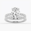 Oval Cut Moissanite Engagement Ring With Eternity Pave Band