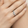 Pear Shaped Solitaire Pavé Wave Promise Ring