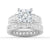 Unique Cinderella Staircase Princess Cut Moissanite Ring Set with Matching Wedding Band