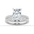 Solitaire Radiant Cut Moissanite Ring Set with Matching Wedding Band