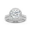 Half Eternity Round Cut Moissanite Halo Engagement Ring