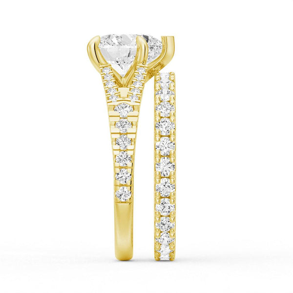 Heart Shaped Split Shank Moissanite Engagement Ring