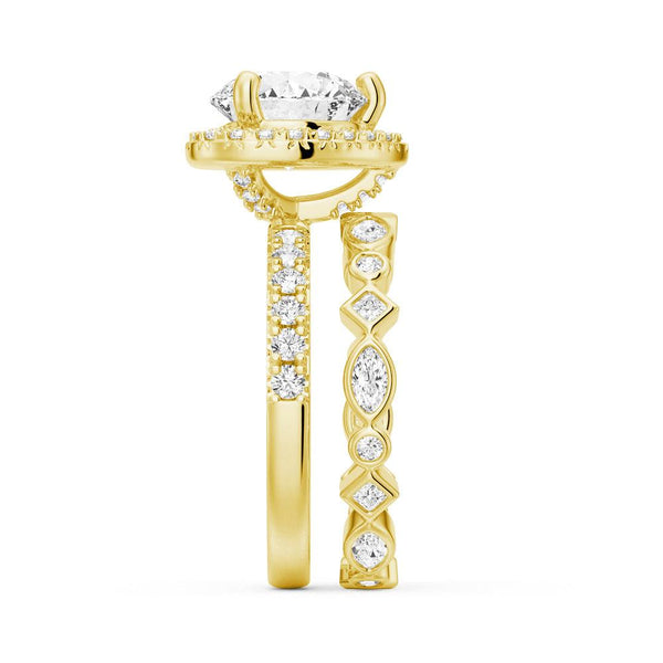 Brilliant Heart Moissanite Halo Engagement Ring