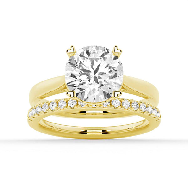 Secret Solitaire Round Moissanite Engagement Ring