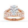 Oval Cut Split Shank Moissanite Engagement Ring