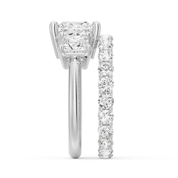 Princess Cut Three Stone Moissanite Engagement Ring