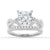 Twist Band Princess Cut Moissanite Ring Set with Matching Wedding Band