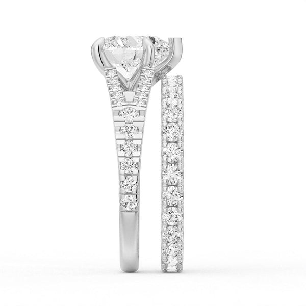 Heart Shaped Split Shank Moissanite Engagement Ring