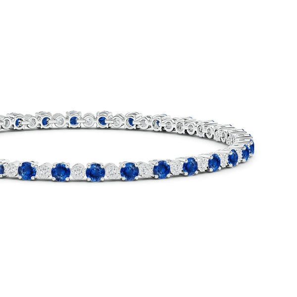 4.8 CT. Sapphire and Brilliant Moissanite Tennis Bracelet