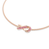 "Faith Over Fear" Ribbon Bracelet In Rose Gold With Pavé Pink Sapphires