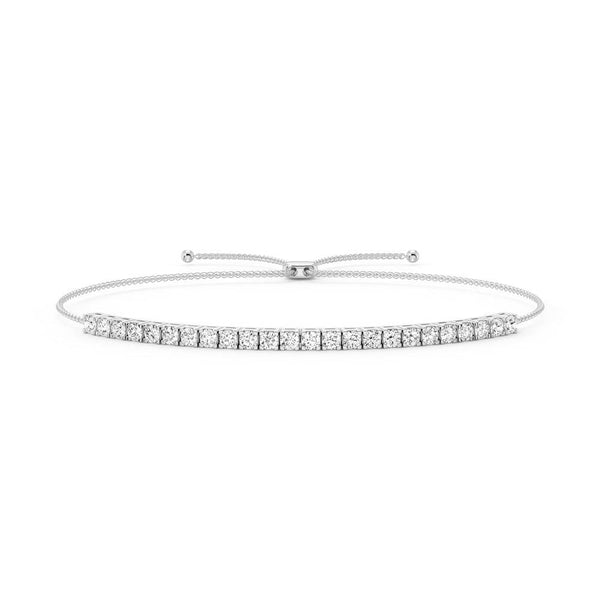 Petite 2.2mm Adjustable Moissanite Bolo Bracelet