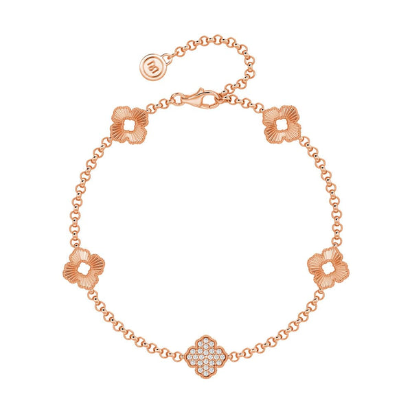 Blooming Petals Four Leaf Clover Lab Grown Diamond Bracelet