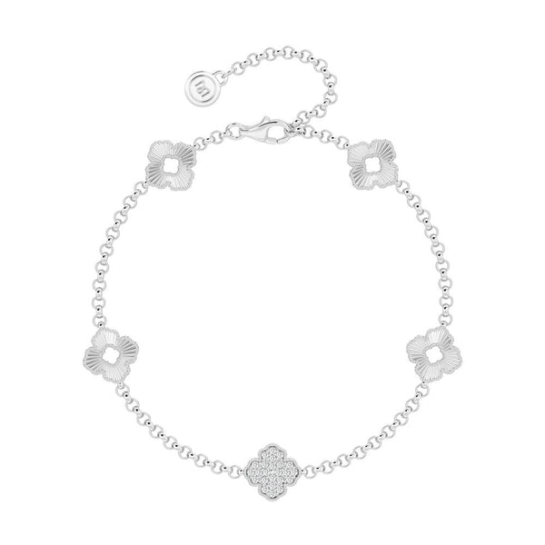 Blooming Petals Four Leaf Clover Lab Grown Diamond Bracelet