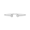 Round and Emerald Lab Grown Diamond Open Bangle Bracelet