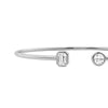 Round and Emerald Lab Grown Diamond Open Bangle Bracelet