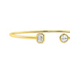 Round and Emerald Lab Grown Diamond Open Bangle Bracelet