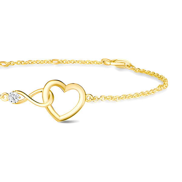 Interlocking Hearts Diamond Accent Infinity Bracelet