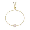 Pink Mother of Pearl & Moissanite Heart Bracelet