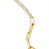 Baguette Cut Moissanite and Paperclip Chain Bracelet