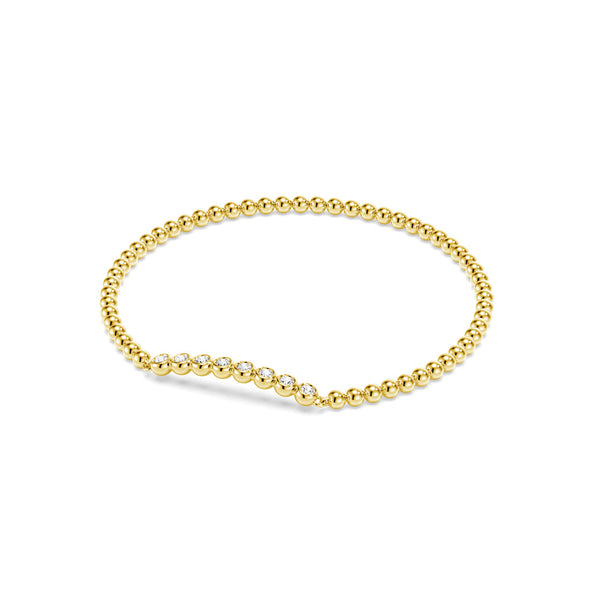 Beaded Chain Bracelet with Balanced Lab Grown Diamond Accents