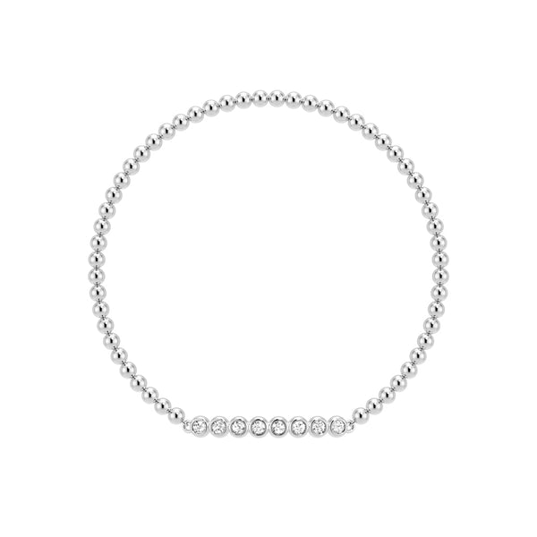 Beaded Chain Bracelet with Balanced Lab Grown Diamond Accents