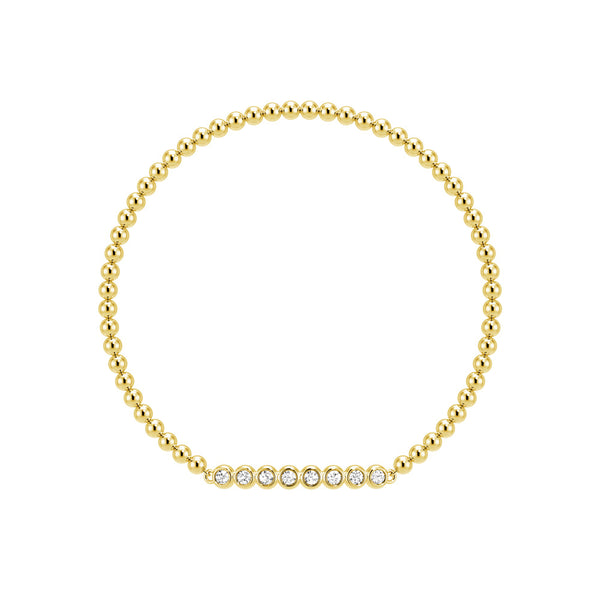 Beaded Chain Bracelet with Balanced Lab Grown Diamond Accents