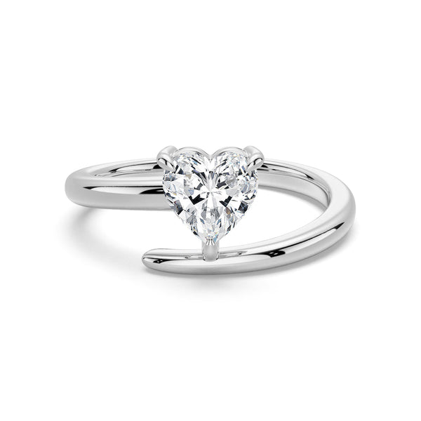 Refined Classic Heart Shaped Lab Grown Diamond Promise Ring