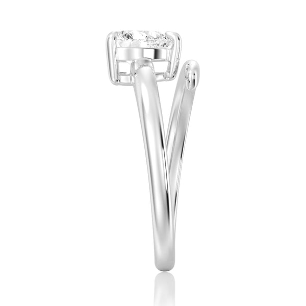 Refined Classic Heart Shaped Lab Grown Diamond Promise Ring