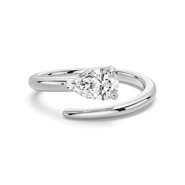 Refined Classic Pear Shaped Lab Grown Diamond Promise Ring