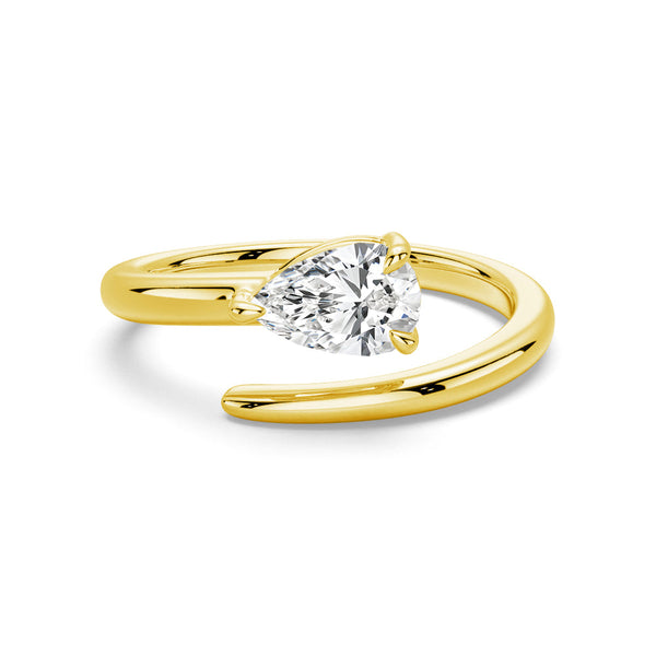 Refined Classic Pear Shaped Lab Grown Diamond Promise Ring