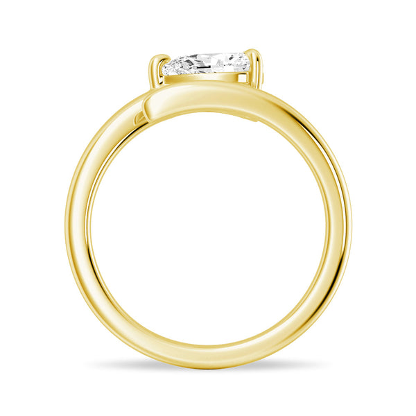 Refined Classic Pear Shaped Lab Grown Diamond Promise Ring