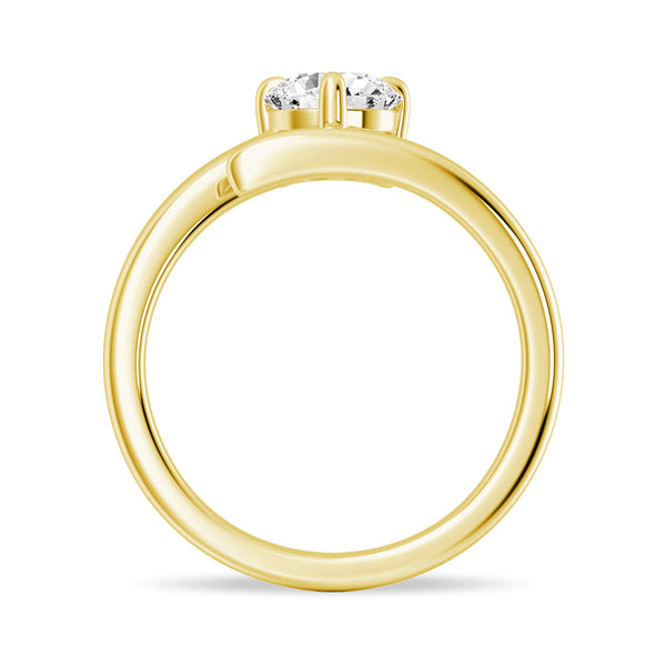 Refined Classic Round Cut Lab Grown Diamond Promise Ring