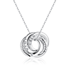 Engraved 3 Interlocking Russian Rings Necklace Pendant