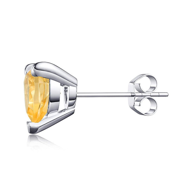 1 CT. Heart Shaped Birthstone Gemstone Stud Earrings