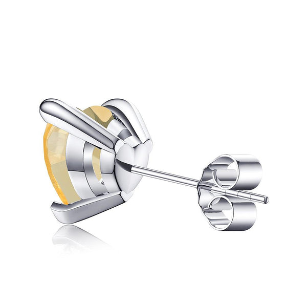 1 CT. Heart Shaped Birthstone Gemstone Stud Earrings