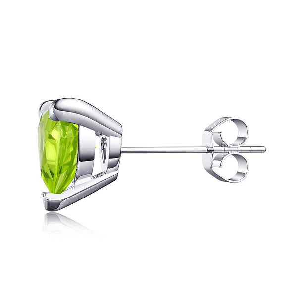 1 CT. Heart Shaped Birthstone Gemstone Stud Earrings