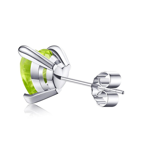 1 CT. Heart Shaped Birthstone Gemstone Stud Earrings