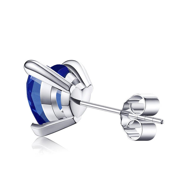 1 CT. Heart Shaped Birthstone Gemstone Stud Earrings