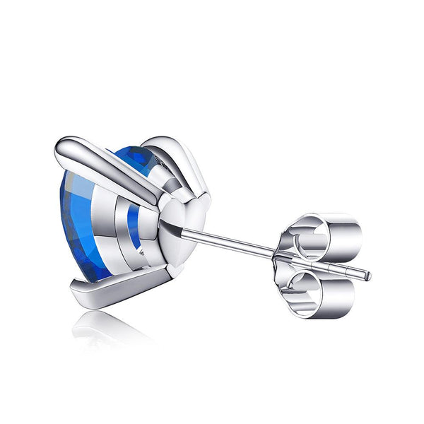 1 CT. Heart Shaped Birthstone Gemstone Stud Earrings