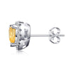 1 CT. Heart Shaped Birthstone Stud Earrings with Halo